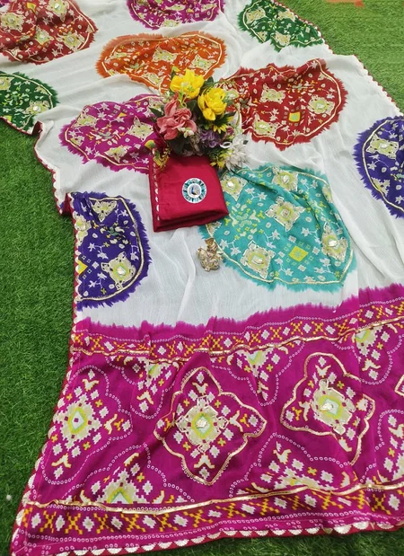 JK Chiffon Soft Bandhej Print Saree Best Wholesale Shop In Surat